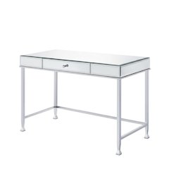 Modern Mirrored And Chrome Finish Writing Desk For Home Office