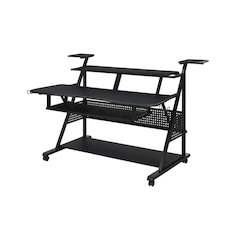 Black Industrial Office Desk With Metal And Mdf Finish