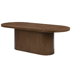 Walnut Oval Dining Table, Traditional Wood, Seats 6