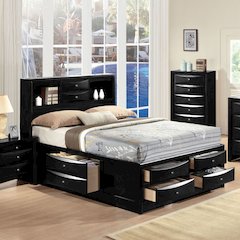Ireland Full Bed w/Storage Black
