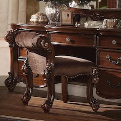 Vendome Vanity Stool Fabric & Cherry