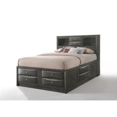 Ireland Queen Bed w/Storage Gray Oak