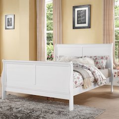 Louis Philippe III Queen Bed White