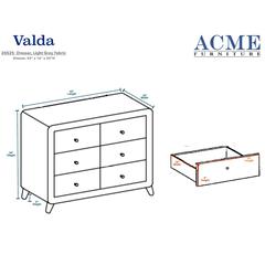 Valda Dresser Light Gray Fabric