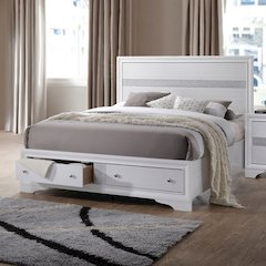 Naima Eastern King Bed w/Storage White