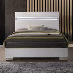Naima II Queen Bed White High Gloss