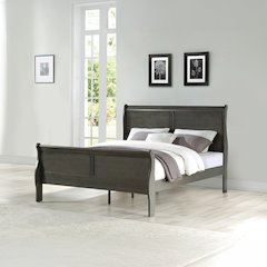 Louis Philippe Eastern King Bed Dark Gray