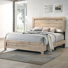 Miquell Eastern King Bed Natural