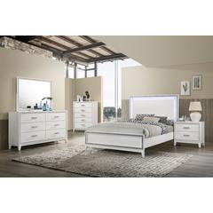 Haiden Queen Bed w/LED LED & White