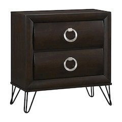 Dark Merlot Nightstand with Transitional Style and Spacious Tabletop