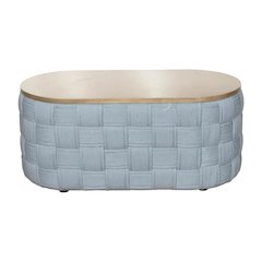 Light Teal Chenille Coffee Table with Soft Upholstery and Sturdy Frame