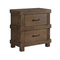 Antique Oak Nightstand with Classic Design and Solid Wood Finish