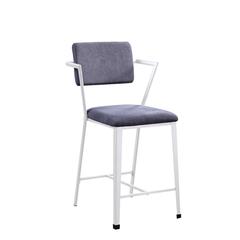 Cargo Counter Height Chair (Set-2) Gray Fabric & White