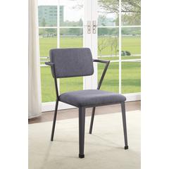 Cargo Side Chair (Set-2) Gray Fabric & Gunmetal