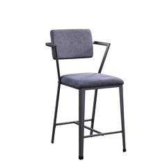Cargo Counter Height Chair (Set-2) Fabric & Gunmetal