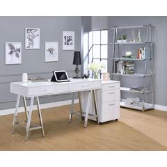 Coleen BookShelf White High Gloss & Chrome