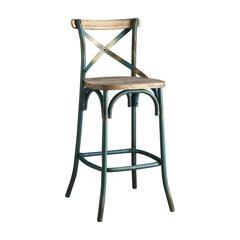 Zaire Bar Chair Antique Turquoise & Antique Oak