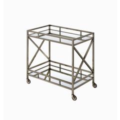 Kristensen Serving Cart Antique Gold & Mirror