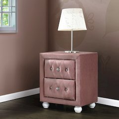 Reggie Nightstand Pink Fabric