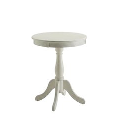 White, Accent Side Table, Quality Build, Durable Wood Frame