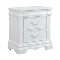 White Bedroom Nightstand, Traditional Design, Sturdy Construction, Compact Size