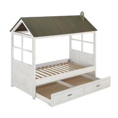 Tree House II Trundle (Twin)-Optional Weathered White & Washed Gray