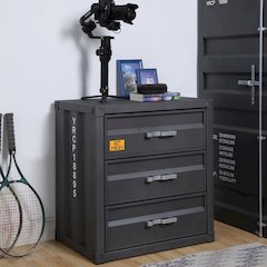 Cargo Chest w/3 Drawers Gunmetal