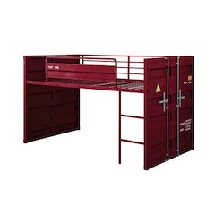 Cargo Twin Loft Bed w/Slide Red