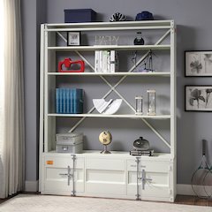 Cargo Bookcase w/Ladder White