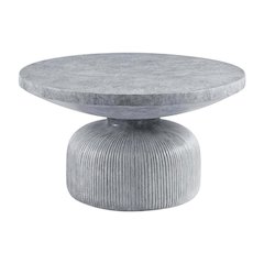Cement Coffee Table Weathered Gray with Sturdy Construction and Modern Design