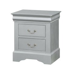Nightstand with Nickel Hardware and Traditional Design