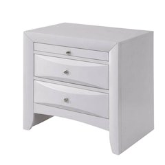 White Bedroom Nightstand with Rectangular Design for Modern Style