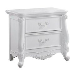 White Finish Nightstand with Modern Design and Sturdy Construction