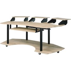 Contemporary Office Desk In Natural Oak With Steel Frame And Veneer Finish