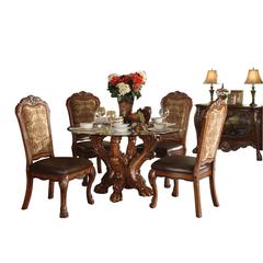 Dresden Side Chair (Set-2) Synthetic Leather & Cherry Oak