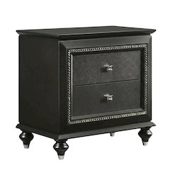 Metallic Gray Nightstand with Glam Contemporary Style