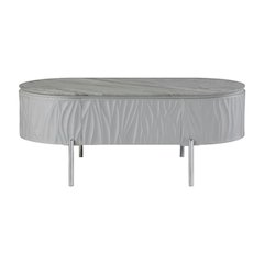 Gray High Gloss Coffee Table with Chrome Finish and Modern Design