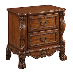 Cherry Oak Nightstand with Transitional and Vintage Style