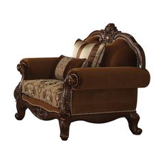 Jardena Chair w/2 Pillows(Same LV01593) Fabric & Cherry Oak