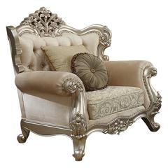 Bently Chair w/2 Pillows(Same LV01581) Fabric & Champagne