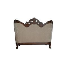 Devayne Loveseat w/4 Pillows(Same LV01583) Fabric & Dark Walnut