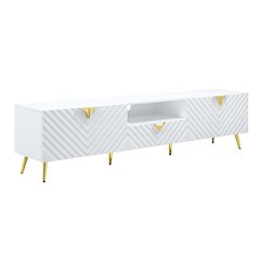 Gaines TV Stand in White High Gloss Finish