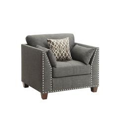 Laurissa Chair w/3 Pillows, Light Charcoal Linen