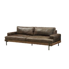 Silchester Sofa Oak & Distress Chocolate Top Grain Leather