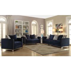 Phaedra Sofa w/5 Pillows Blue Fabric