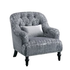 Gaura Chair w/Pillow Pattern Gray Velvet