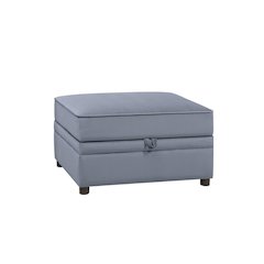 Bois II Ottoman w/Storage Gray Velvet