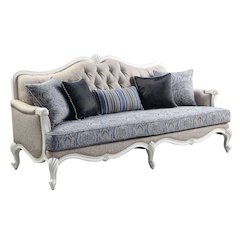 Ciddrenar Sofa w/5 Pillows Fabric & White