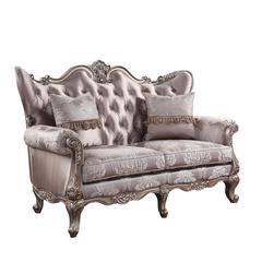 Jayceon Loveseat w/2 Pillows Fabric & Champagne