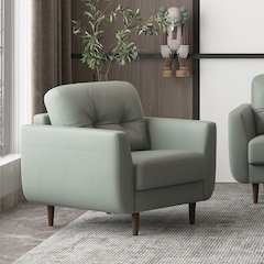 Radwan Chair Pesto Green Top Grain Leather